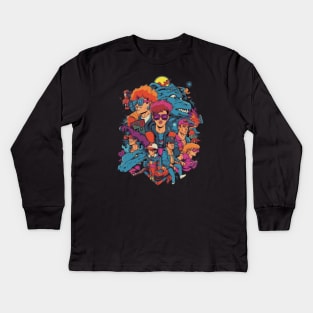 80s Cartoons Kids Long Sleeve T-Shirt